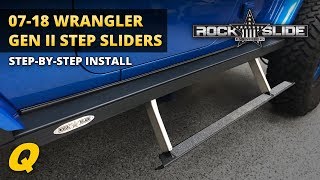 How to Install Rock Slide Engineering Step Sliders for 20072018 Jeep Wrangler JK [upl. by Kcirredal]