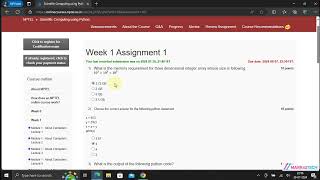 NPTEL Scientific Computing using Python Week1 Assignment 1 Solution July 2024 [upl. by Ahseen]