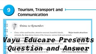 Tourism Transport and Communication class 10th  geography chapter 9 question and answer [upl. by Yrellav]