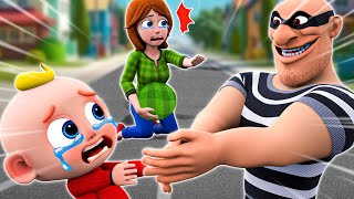 Dont Cry Mommy Im Here 👶🏻👮  Smart Kid vs Stranger Danger 🚨  NEW ✨ Nursery Rhymes [upl. by Cychosz]