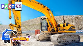 Diggers For Kids 🦺 Lets count diggers Learn about Excavators Dump Trucks Wheel Loaders [upl. by Medeah]