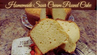 Homemade Sour Cream Pound Cake Recipe  Pound Cake Recipe  Sour Cream Pound Cake From Scratch [upl. by Jere]