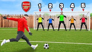 1 PRO FOOTBALLER vs 5 GOALKEEPERS [upl. by Htrow889]