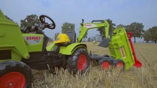 Toy pedal tractor Claas AXOS 330 with trailer and tools item 1010WH by Falk Toys [upl. by Urbano491]