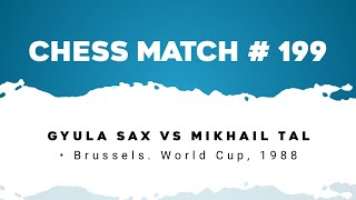 Gyula Sax vs Mikhail Tal • Brussels World Cup 1988 [upl. by Aihsar]