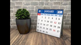 Free Download Printable Yearly Calendar 2024 CDR  123 calendar  2024 design coreldraw [upl. by Morra]