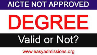 AICTE Approved Degree  Is University Required AICTE Approval  UGC Degree without AICTE valid [upl. by Acisse]