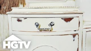 The Find amp The Fix How to Distress a Painted Dresser  HGTV [upl. by Vallie]