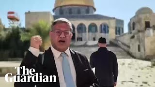 Israeli minister Itamar BenGvir makes provocative visit to alAqsa compound [upl. by Pallua]