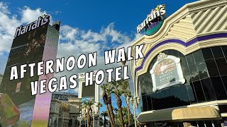 Harrahs Las Vegas Hotel amp Casino Afternoon Walkthrough Center Strip Resort [upl. by Aratahs]