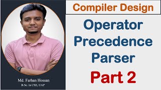 Lec 24  Operator Precedence Parser  part2  Function Graph  Function Table  Bangla Tutorial [upl. by Mure]