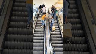 Hand touching escalator funny prank video 😡🤪 shortsfeed escalator shorts prank ytshorts [upl. by Akcemat]