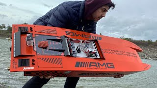 How To Make Mercedes AMG Proboat RC Speed Boat  Using PVC Foam Dakota Twin Brushless Motor RC Boat [upl. by Prudence]