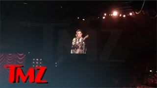 MADONNA BREAKS DOWN ON STAGE FOR ROCCO  TMZ [upl. by Lenhart]