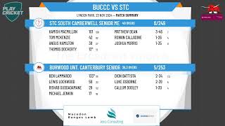 Burwood Unt Canterbury Senior Men 1st XI v STC South Camberwell Senior Men 1st XI [upl. by Lisha]