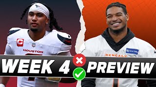 Week 4 Preview Starts  Sits for Every Game  NFL Fantasy Football Show [upl. by Siloum]