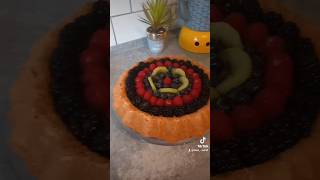 Basic cake with fruits🤤❤️ food cooking recipe yummy yummyfood cake tiktok viralvideo fyp [upl. by Angadreme]