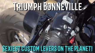 Custom Triumph Bonneville one of a kind Custom levers THE PIKE [upl. by Nedak]