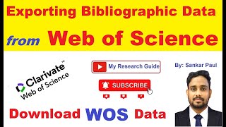 How to download Bibliometric Data from WOS  Web of Science [upl. by Naamann]