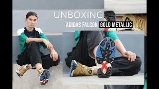 UNBOXING ADIDAS FALCON quotGOLDEN METALLICquot 🔥 Alejandra Torrelli [upl. by Ratna431]