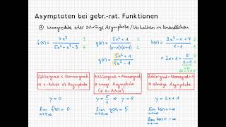 Gleichung der Asymptoten bei gebrochenrationalen Funktionen bestimmen Zählergrad und Nennergrad [upl. by Atsirhc684]