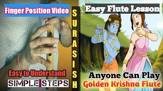 Golden Krishna Theme Flute  Animated Series Flute Lesson [upl. by Enileve]