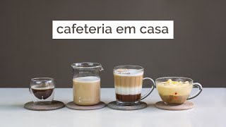 4 Receitas Clássicas de Cafeteria para Fazer em Casa Macchiato Latte Mocha e Affogato [upl. by Towny]