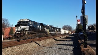 NS Train 153 With NS Leader 7567 At Kings Mountain NC On The NS Charlotte District Mainline [upl. by Vasilis632]