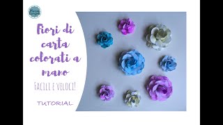 Camelie e piccole rose colorate a mano  facili e veloci  TUTORIAL [upl. by Alisen]