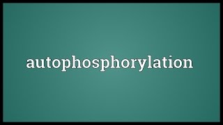 Autophosphorylation Meaning [upl. by Bouchier]