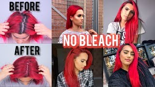 HOW TO DYE DARK HAIR RED WITHOUT BLEACH  BodmonZaid [upl. by Attener]