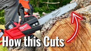 Is it as good as a gas chainsaw Milwaukee Battery Chainsaw 16quot [upl. by Chick]