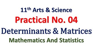 Practical No 04  Determinants amp Matrices  11th Math  Art and Science  Hence The Solution [upl. by Raddy942]