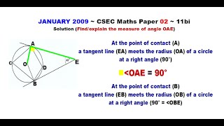 Paper2CSECMATHS377  Circle Geometry amp The TangentRadius Theorem  January 2009 Number 11bi [upl. by Ymmak]