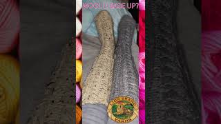 Loom Knit KneeHigh Socks loomknitting boots lionbrandyarn wintersocks yarnlove socksoftheday [upl. by Dierolf]