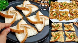 Flower Cheese Garlic Bread  New Snacks Recipes  Garlic Bread Recipe  Bread Snacks  New Recipe [upl. by Llednav]