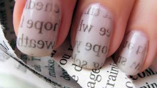 Newspaper Nail Art [upl. by Zadoc]