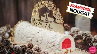 Recette de bûche de Noël glacée framboise nougat [upl. by Cort]