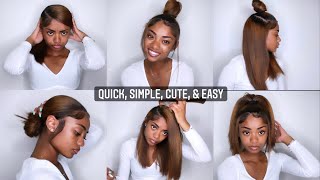 cute amp easy hairstyles for straightened natural hair   Marayah Travicia [upl. by Havard]