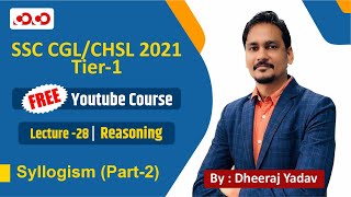 SSC CGLCHSL  Reasoning  Syllogism Part02 [upl. by Ahsercal]