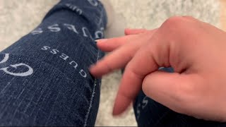 Asmr jean scratching upclose camera tapping [upl. by Nagek754]