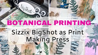 Sizzix Big Shot as a Printmaking Press  Botanical Printing for art journals and junk journals [upl. by Bough981]