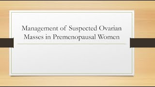 Ovarian cyst in premenopausal part 1 [upl. by Eirac]