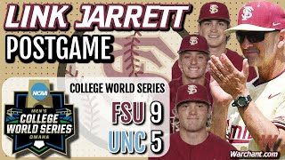 Florida State Baseball  Link Jarrett after FSU advances to CWS semifinal beats UNC  Warchant FSU [upl. by Ahsi]