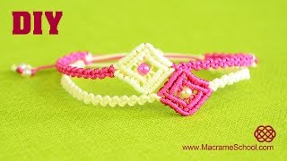 DIY Easy Macramé Square Bracelet Tutorial [upl. by Citron]