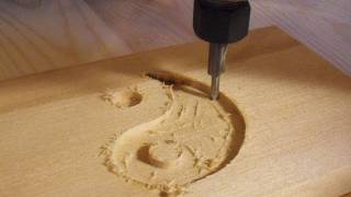 Inlay carving with a router pantograph [upl. by Esenej]