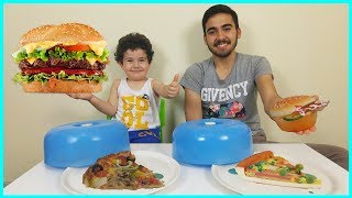 Gerçek Yemek Pofuduk Yemeğe Karşı  Real Food vs Squishy Food Challenge [upl. by Slorac]