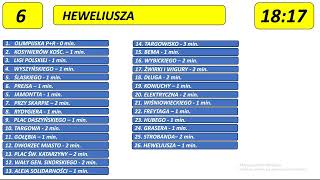 Moje zapowiedzi przystanków  MZK TORUŃ Linia 6 Olimpijska PampR  Heweliusza [upl. by Conchita397]