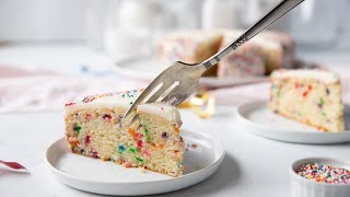 Toaster Oven Funfetti Cake single layer [upl. by Baudin]