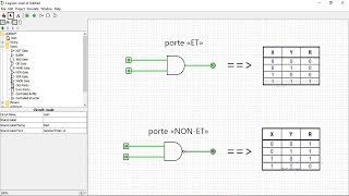Logisim Portes logiques quotANDquot et quotNANDquot avec leurs Tableaux de Vérité [upl. by Tani]